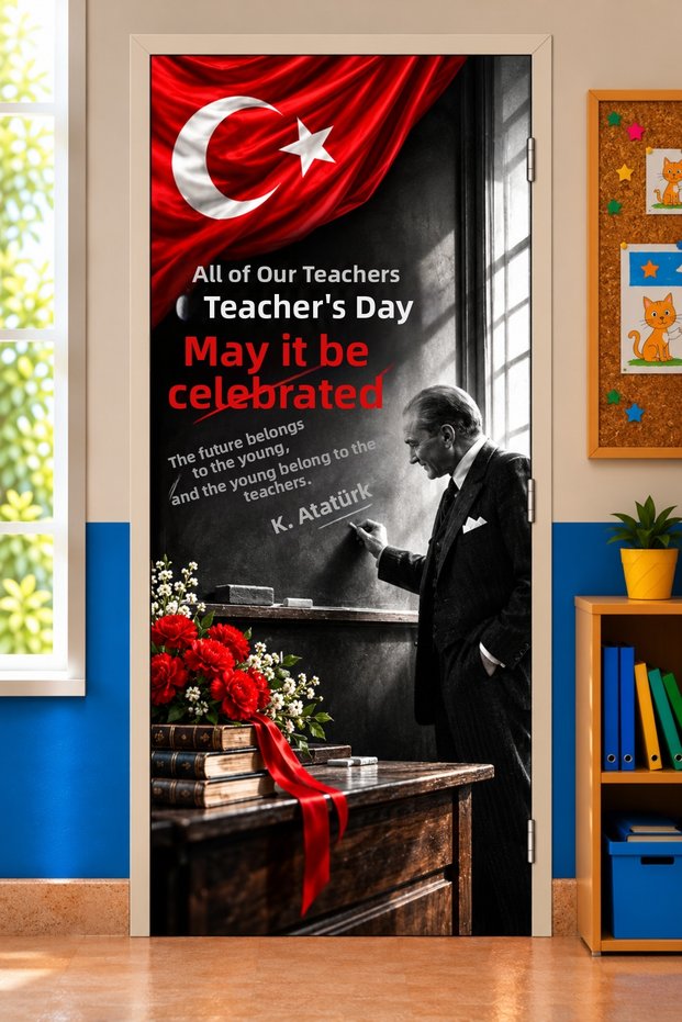 Elastic Door Decoration, Fabric Door Dressing, November 24Th Teachers' Day, Classroom Door, School Event Door Decoration