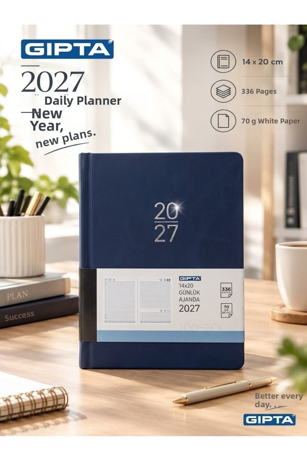 Gipta 2027 Agenda 14X20 Daily Agenda 336 Pages Lined 100-Eck