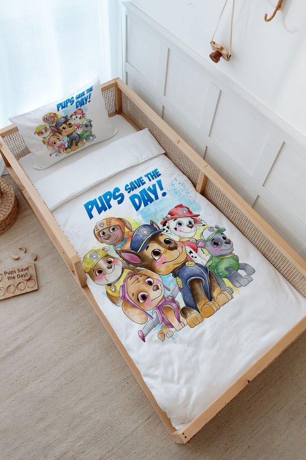 Single Duvet Cover and Fitted Sheet Set - Cartoon Series - Colorful Dogs