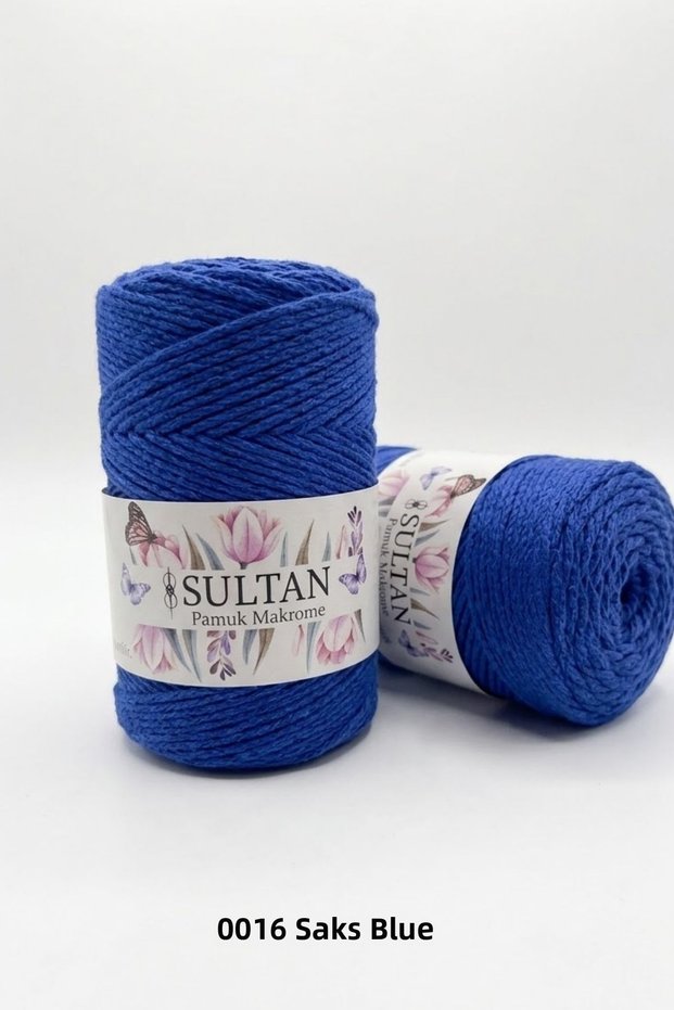 1 piece sultan cotton macrame 260 gram 100 meter 2 mm rope bag amigurumi basket supla material - color: 0016