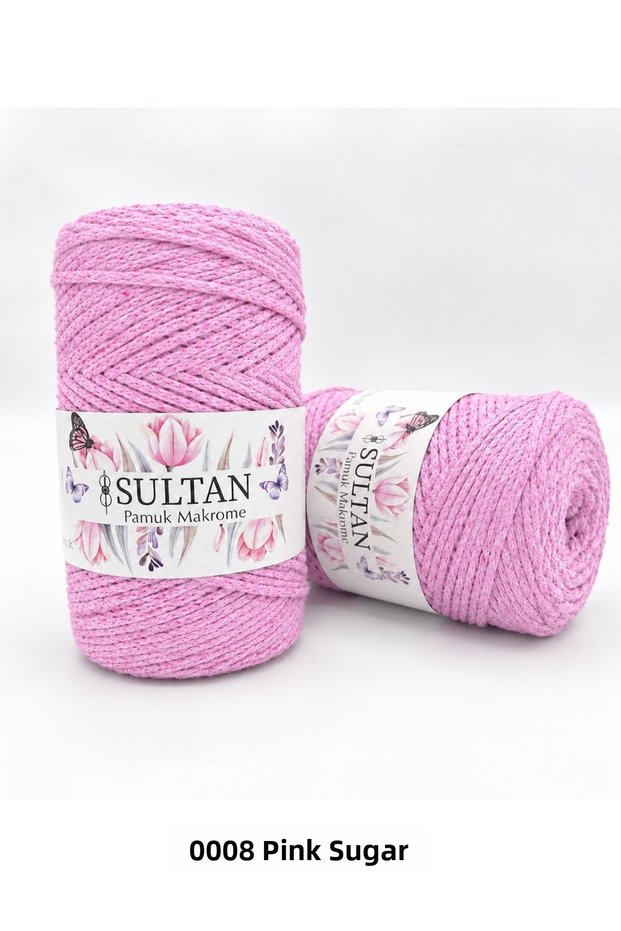 1 Piece Sultan Cotton Macrame 260 Grams 100 Meters 2 mm Ip Canta Amigurumi Basket Supla Material - Color: 0008