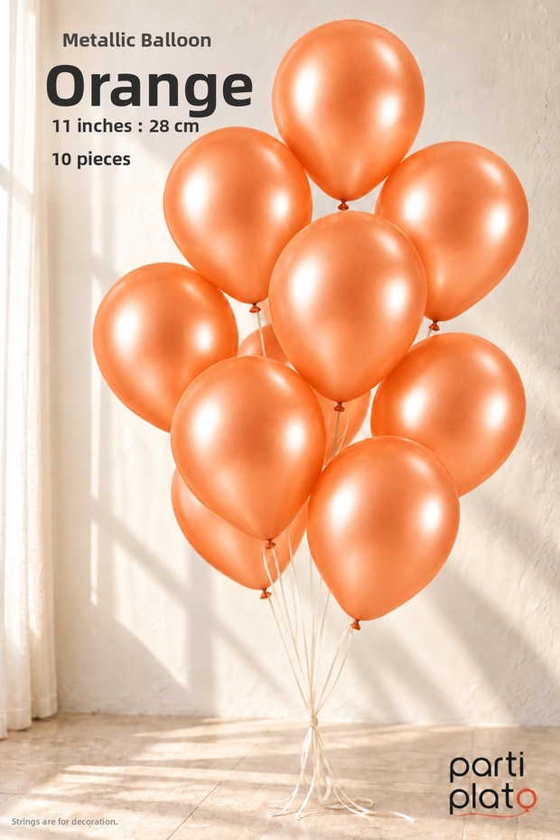 10 Pcs Orange Metallic Balloon 11 Inch 28cm Latex Birthday Wedding Party Decoration