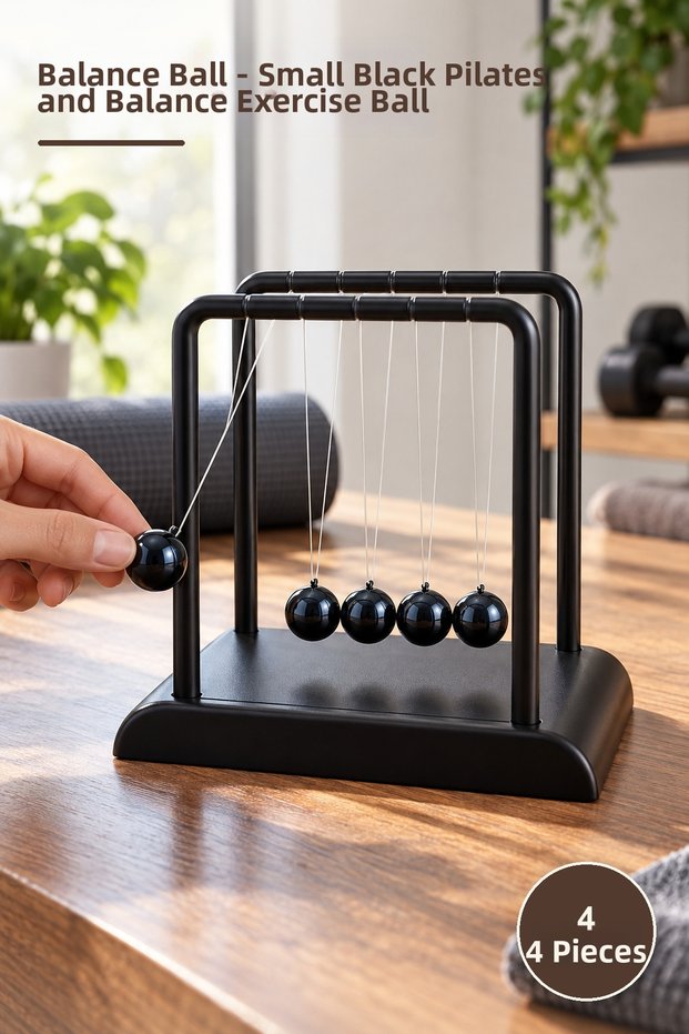 4 Pieces Balance Ball – Small Size Black Pilates and Balance Exercise Ball, Balance Ball, Balance Ball
