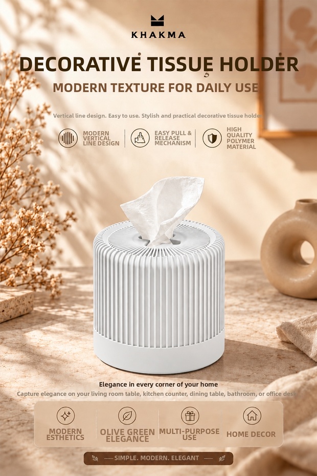 Decorative Napkin Holder & Toilet Paper Box - Napkin Holder Compatible with Z-Fold Napkins and Rolled Toilet Paper - White