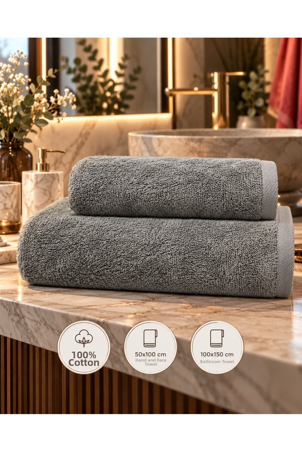 100% Cotton Export 2-Piece Bath Towel Set-50*100Cm/100*150Cm