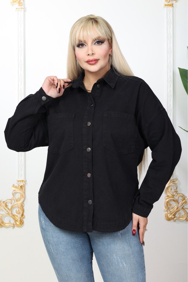 Oversize Gabardine Plus Size Jacket