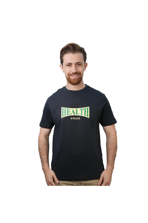 Men's Slim Fit Cotton Jersey Message Print Tee