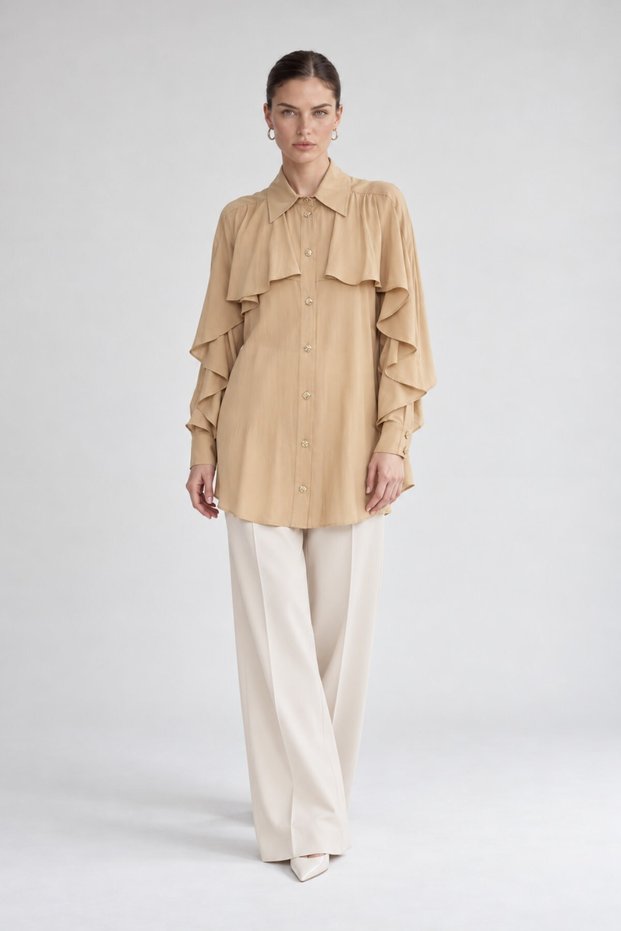 Flywheel Detailed Shirt Camel