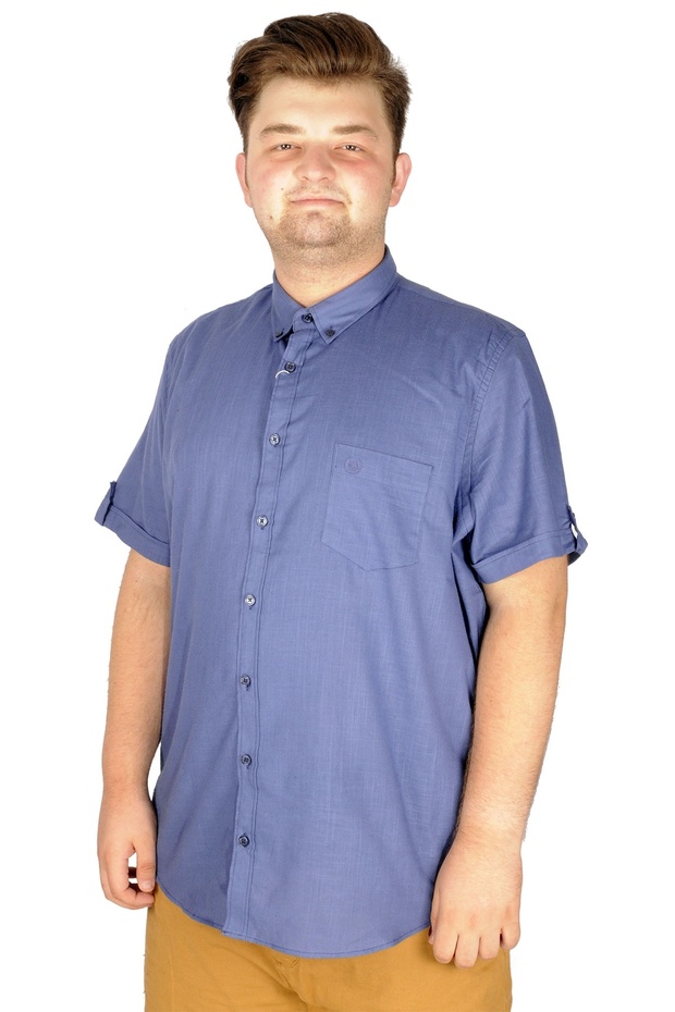 Mode XL Large Size Linen Lycra Shirt with Pockets 20389