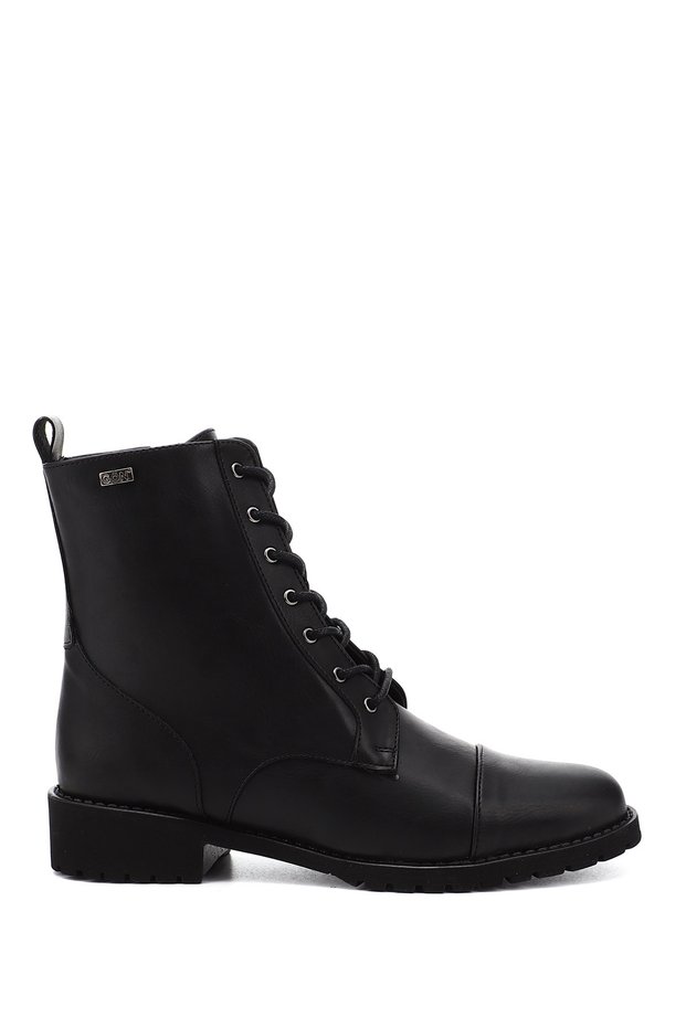Women's Black Zippered Rubber Sole Boots