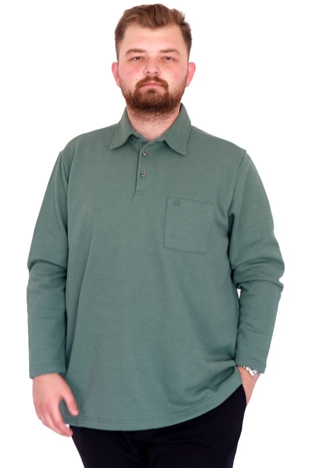 Mode XL Large Size Tshirt Polo U.Kol Cepli 22446 Çağla