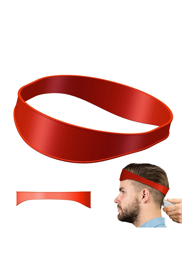 red DIY Home Hair Trimming Haircut Curved Headband Silicone Neckline Shaving Template Hair Cutting G
