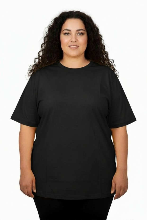 Mode XL Large Size Women's Cycling Basic T-Shirt K20031 Black