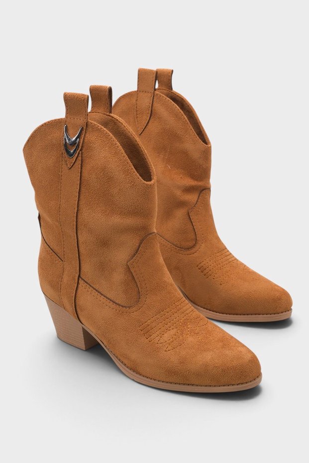 Women's Grant Short Cowboy Boots - Tan Suede