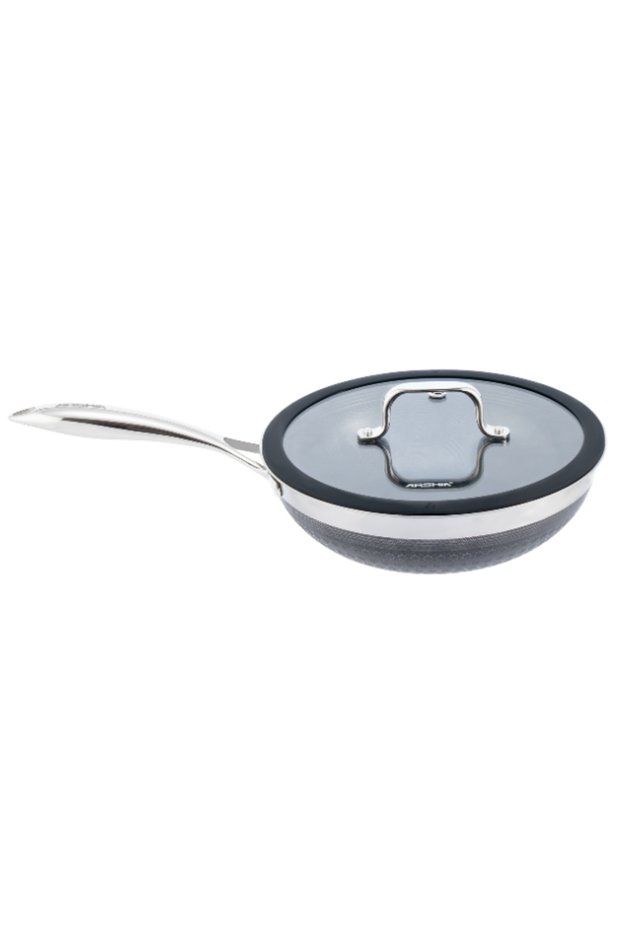 26cm Hybrid Stainless Steel Non-Stick Wok Pan with Lid