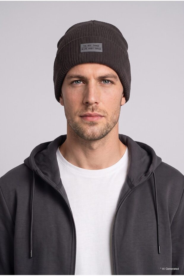 Men's Woven Label Knitwear Beanie A6632Ax23Wn