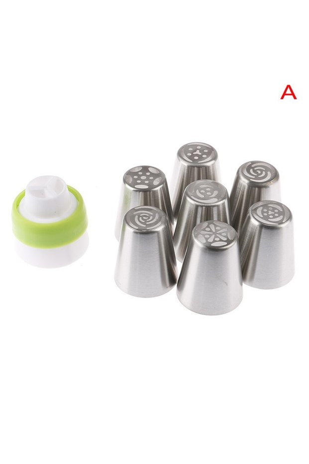 DUTRIEUX 8 pcs Cake Decorating Tools Set with Piping Nozzles Icing Tips Fondant Nails Pastry Bags fo