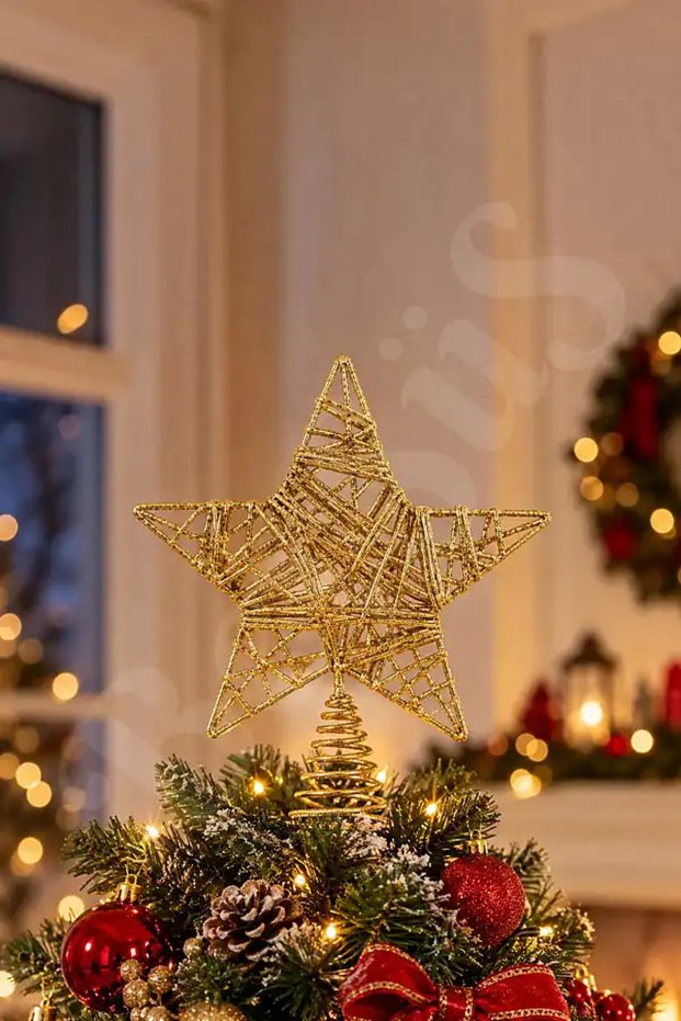 Christmas Tree Tepelik Star 26 cm Gold Color