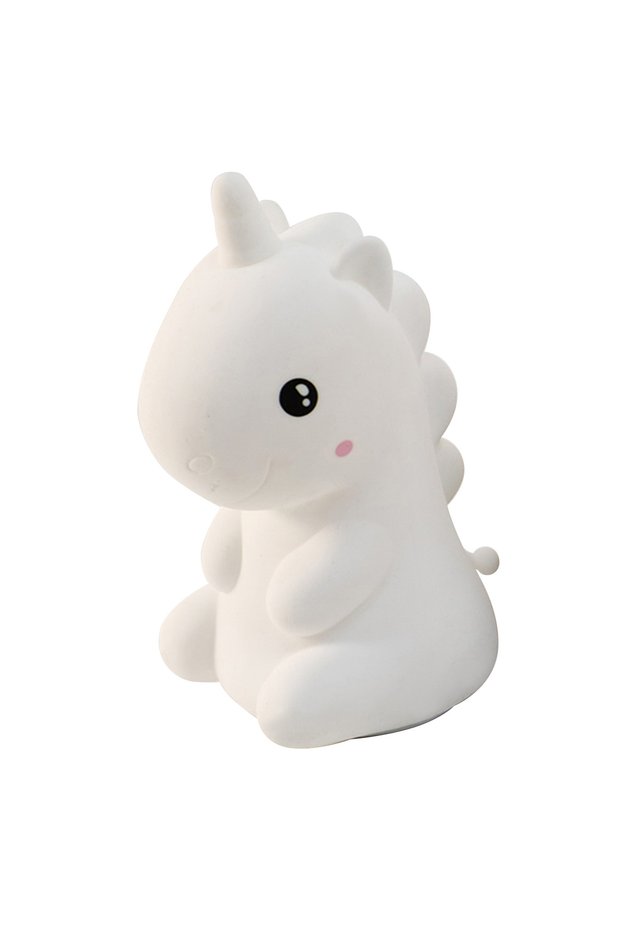 Silicone Unicorn Night Light 7 Colors 4 Modes Dimmable Remote Control Rechargeable Led Lamp 1200Mah for Kids Bedroom Nursery White