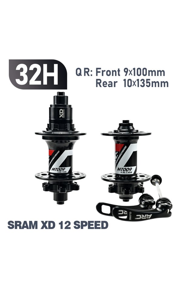 32H QR Black XD ARC 6 Pawls Hub MT009 MTB Hub Front 9x100 Rear 10x135mm 6 Bolt Disc Brake Bike Bicyc