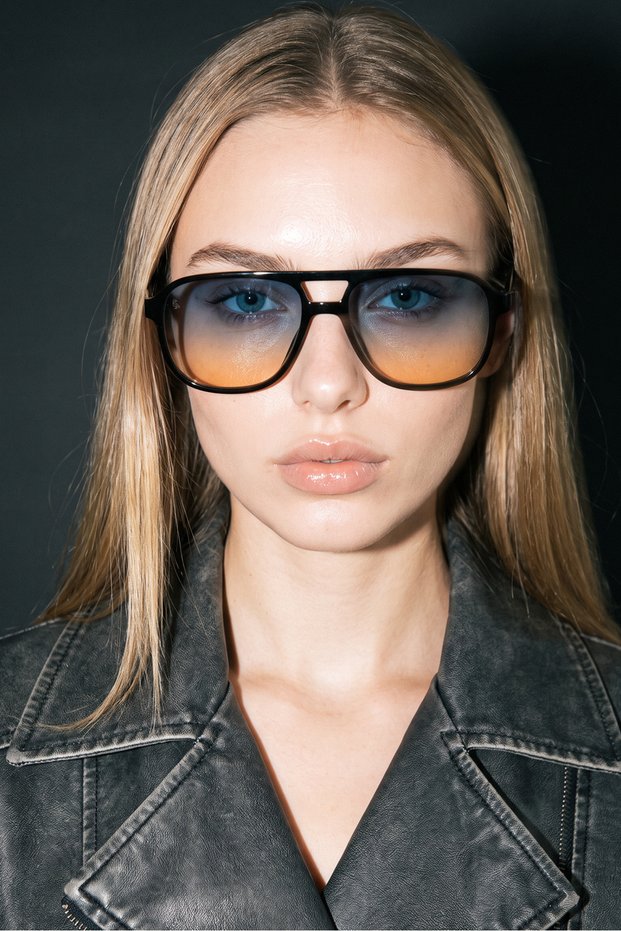 Leah Black Blue Orange Sunglasses