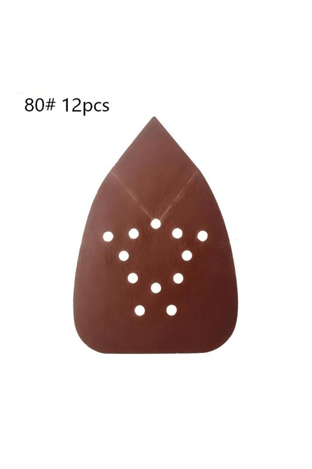 12pcs 12pcs Sanding Pads for Mouse Sanders 12 Holes Hook Loop Triangle Palm Sander Sanding Sheets De