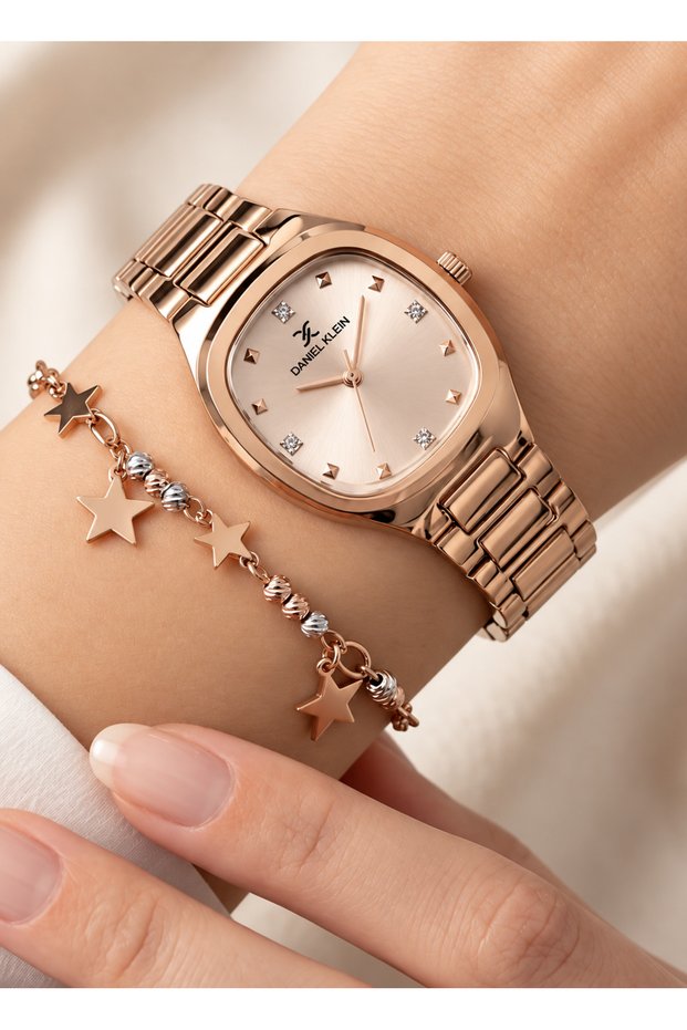 Women's Square Frame Metal Cord Wrist Watch - Modern Design