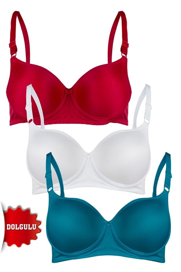 Women's Padded Push up 3-Piece Bra Set with Underwire Support
