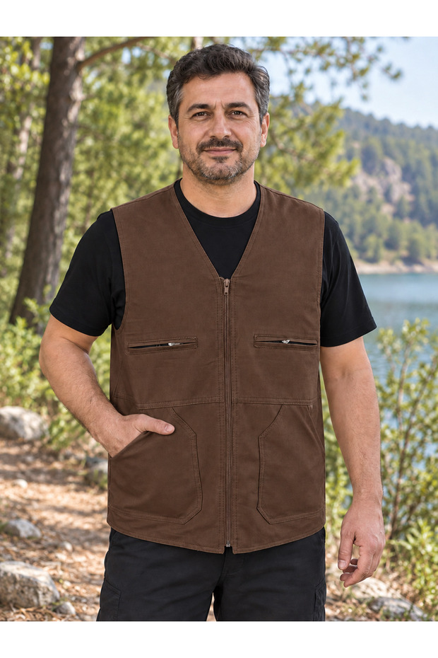 Summer-Spring 4 Zippered 2 Side Pocket Hunter-Work Vest