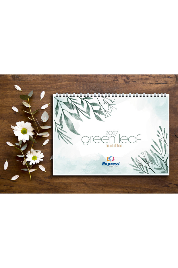 2027 Calendar A4 Size 53 Weekly Planner Green Leaf