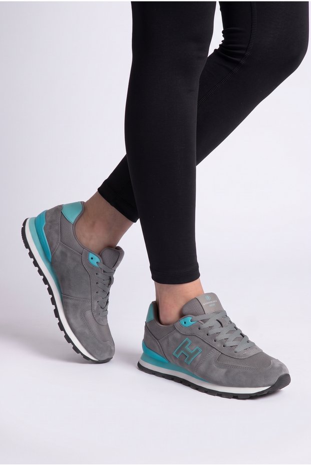 Women's Gray Turquoise Peru Sports Shoes 19250