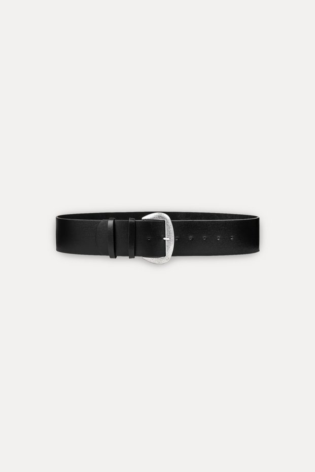 Leather Belt with Metal Buckle