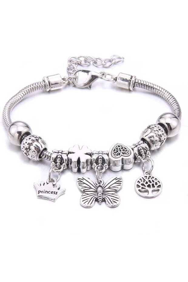 B3283-butterfly 2025 New Charm Bracelet & Bangles Jewelry white butterfly Crown Beads Bracelets Bran