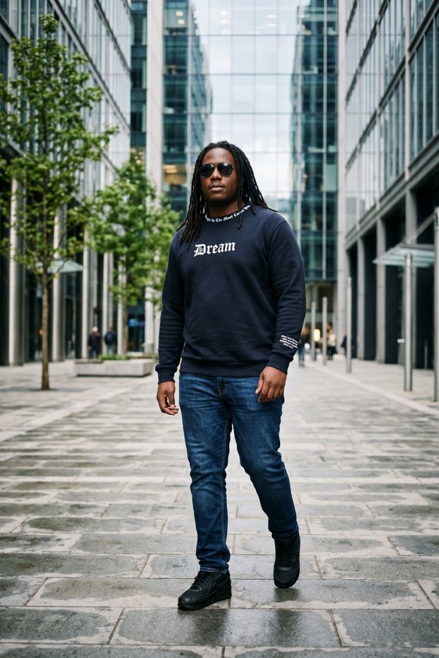 Large Size Crew Neck 3Ip Sweat Dream 25715 Navy Blue