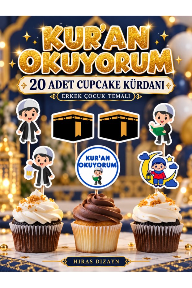 20 Pieces I Read the Quran Men's Isüs Set Cupcake Toothpick Cookie Decorations Cocktail Toothpicks Promise Engagement Birthday Cocktail Invitation and Presentation Cake Decoration Ornament Thick Paper