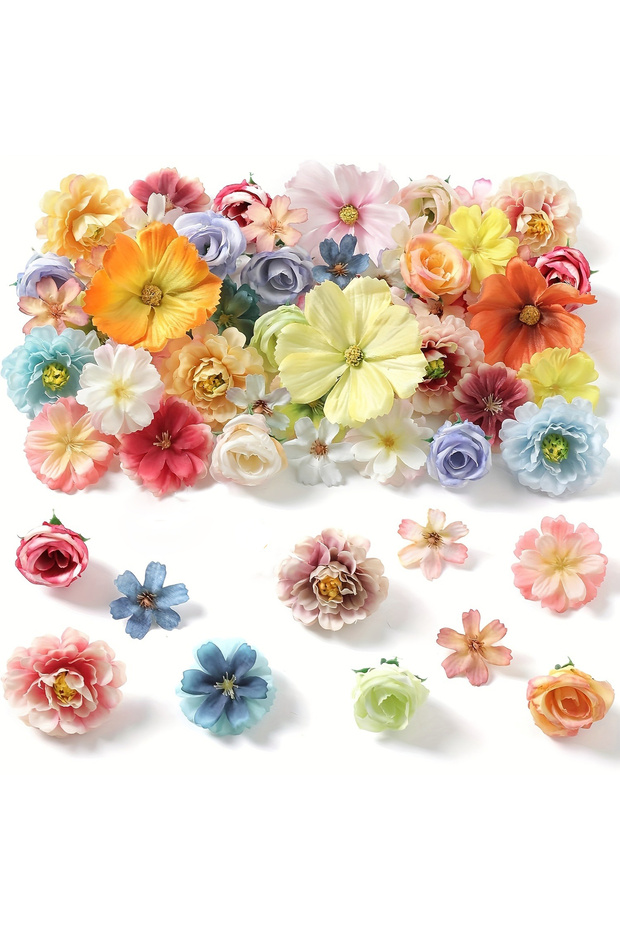 Mix 36Pcs Rose Artificial Flowers Mix Fake Flowers for Home Decor Wedding Decoration DIY Craft Garla