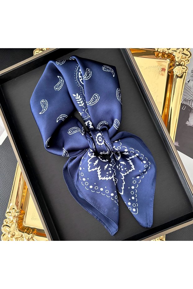 70x70CM FJ77-5-1 70*70cm Women Summer Luxury Fashion Print Scarf Soft Satin Hairband Neckerchief Tie