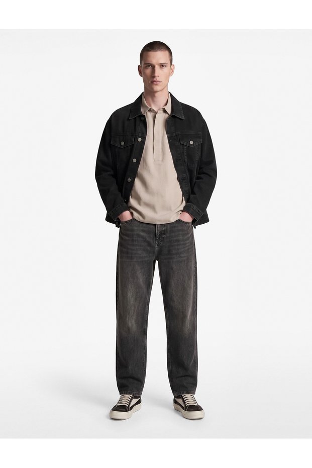 Comfortable Fit Cotton Pocket Baggy Jean Trousers