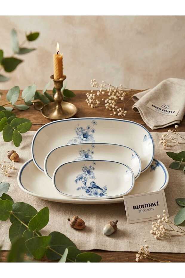 Porcelain Bird Plate Set of 4 (29,24,19,15 cm) Salad, Presentation, Boat Plate