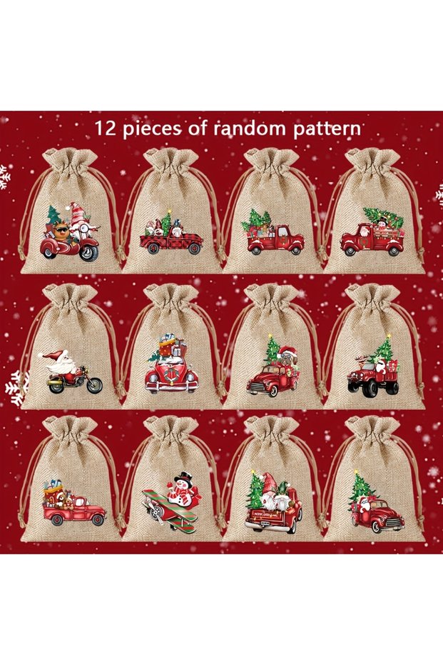 Other Other 12pcs 12pcs Set 13*18cm New Christmas Linen Drawstring Gift Bags, Jewelry Gift Bags, Par