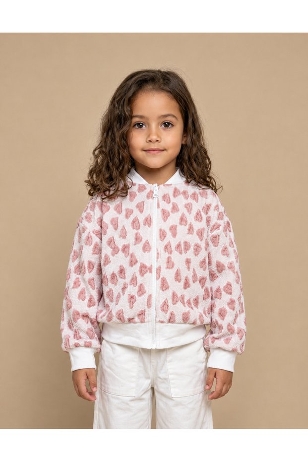 Girl's Jacquard Fabric Long Sleeve Jacket