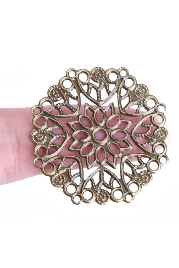 Bronze 50PCS Bronze Filigree Flower Connectors Crafts DIY Jewelry Making Accessories
