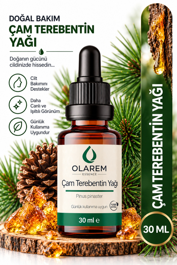 Pine Turpentine Oil (Pinus Pinaster) Essential Oil 30 ml Glass Bottle with Dropper