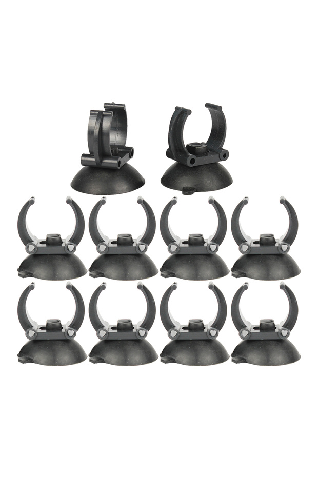 black 10 Pieces Aquarium Suction Cups Fixing Clip 35mm Diameter Heater Tube Holder Clamps for Fish T