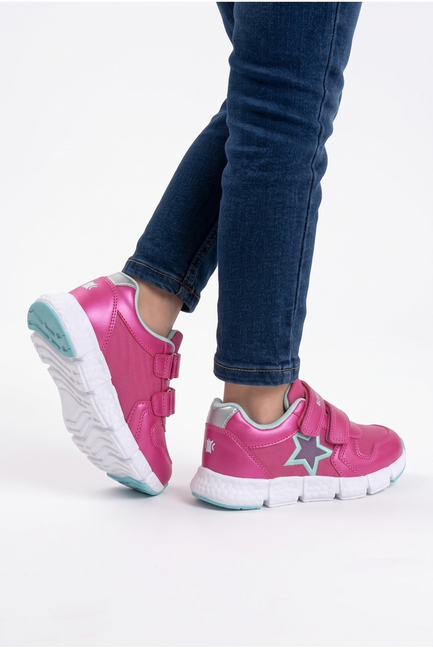 Buchead Buck3032-009 Sandy Girl's Comfortable Flex Foam Sole Daily Sports Shoes Pink