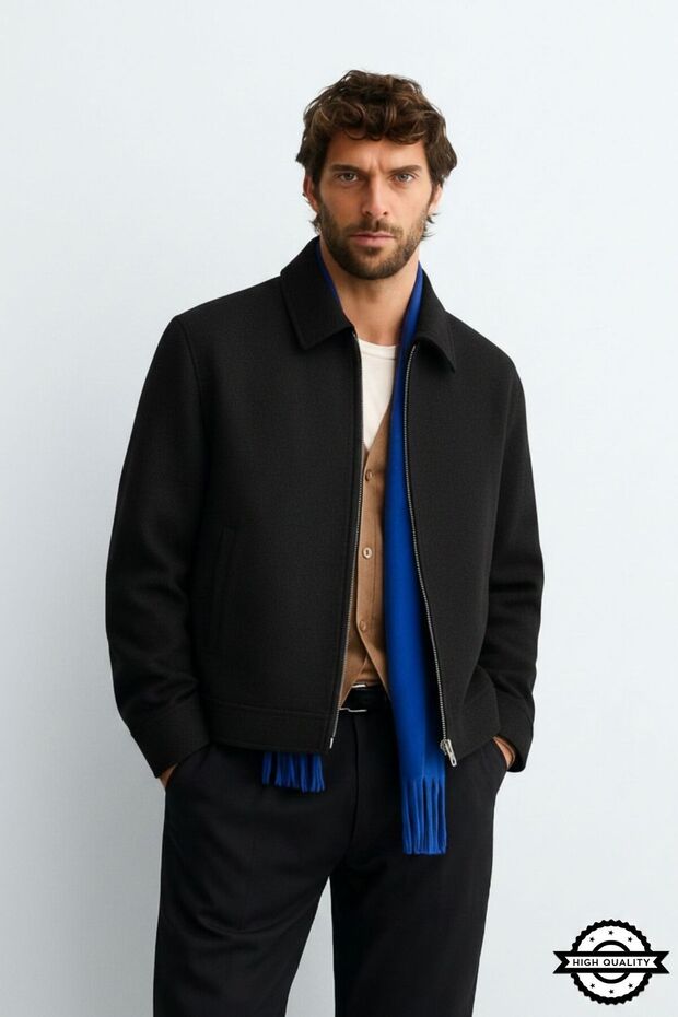 Zra Model New Season Comfortable Fit Men's Short Cashmere Coat Jacket Coat