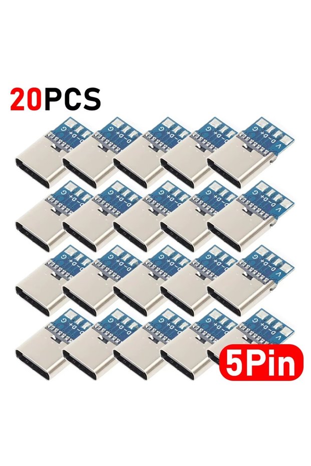 20X-5Pin 1/10/20Pcs Electric Terminals Welding DIY Data Cable Support PCB Board Type C Female Connec