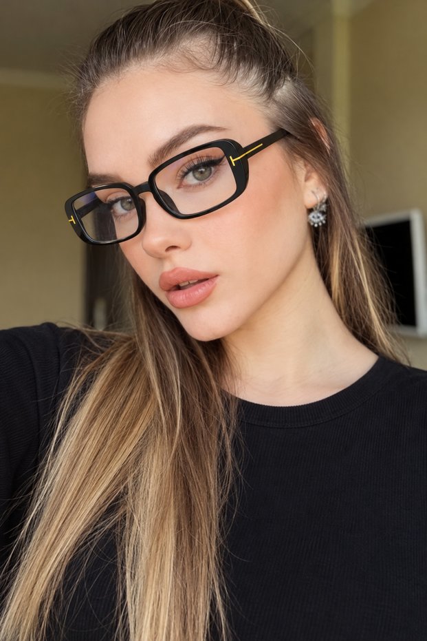 Fordi Black Blue Light Protection Women's Glasses Can Be Changed with Optical Glass