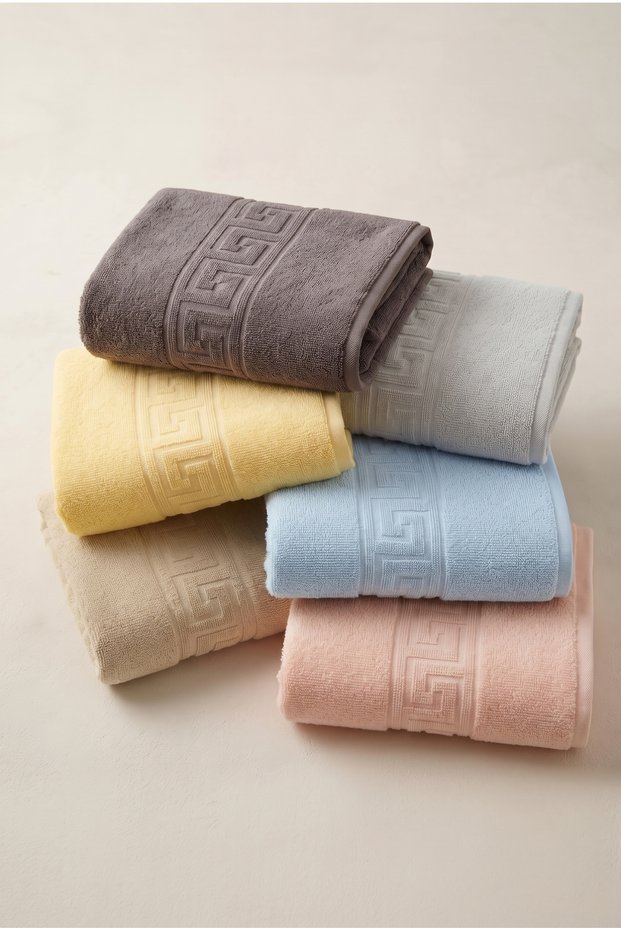 6-Piece Luxury Mixed Greek Hand Towels - 50X90 Cm, 225 Gr, 100% Cotton, Spa and Hotel Towels