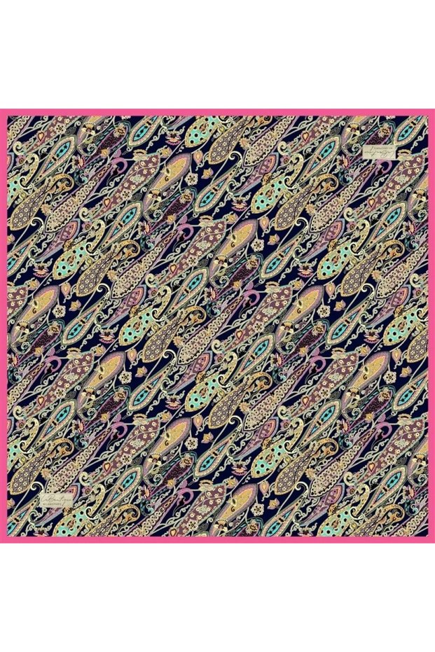 Sura Silk Scarf Ist Pink Ethnic Pattern 2545 - 05